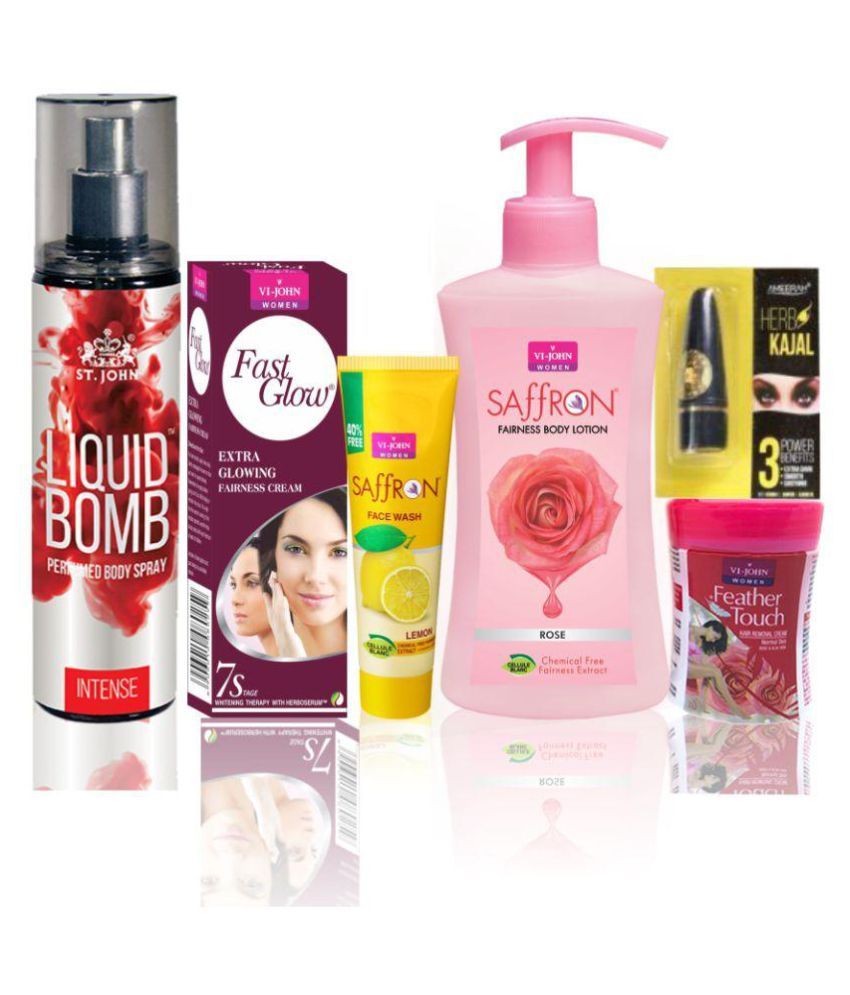 ViJohn Saffron Face Care KitHair Remover Body Lotion,Deo,LIP BALM