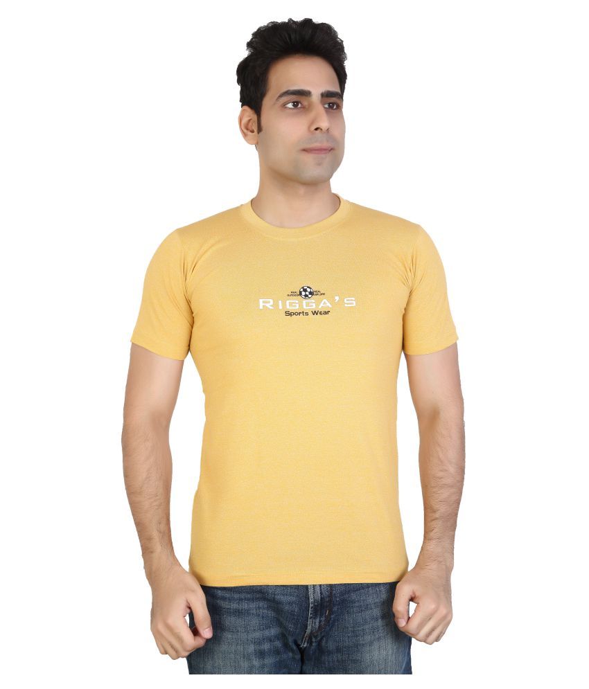     			Awack Yellow Slim Fit Polo T Shirt