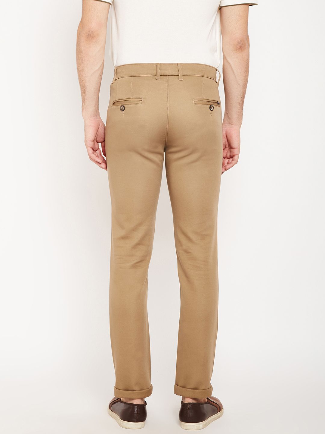 beige slim fit trousers