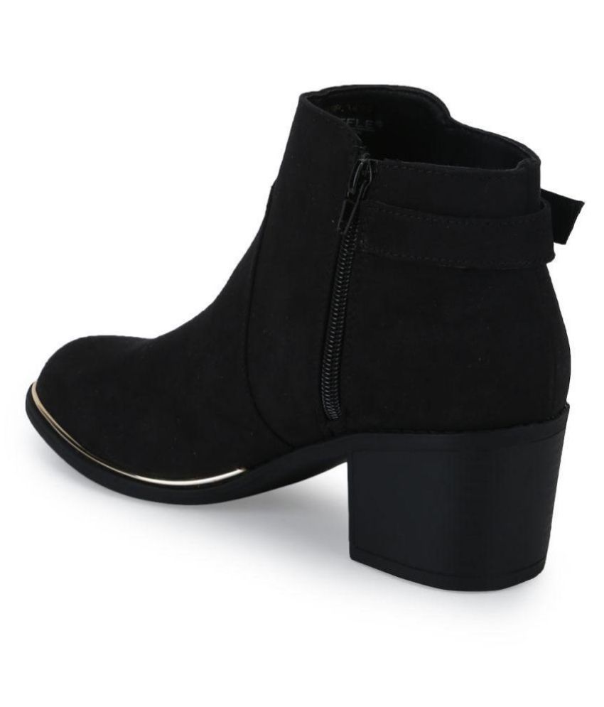 truffle collection chunky chelsea heeled ankle boots in black