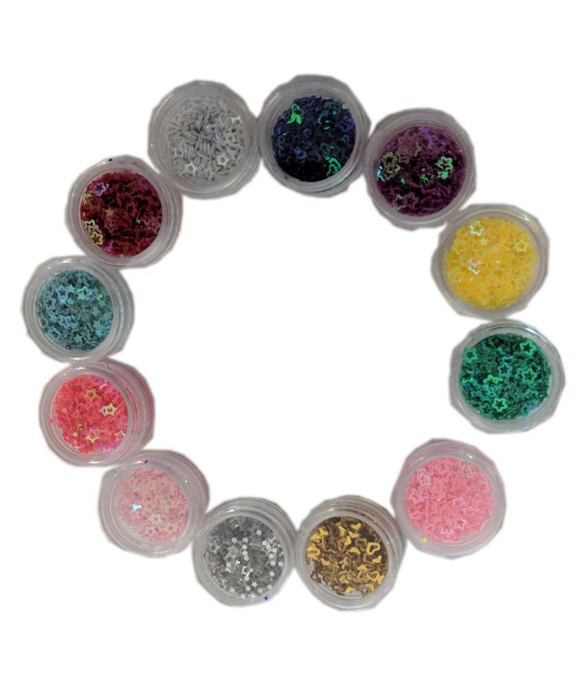 Ritzkart 12 Box Nail Art Paillette Colorful Glitter Makeup