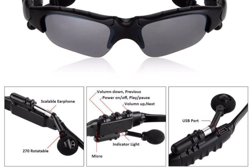 Flip finz smart wear Wireless Bluetooth Sunglasses Headphone (Bluetooth