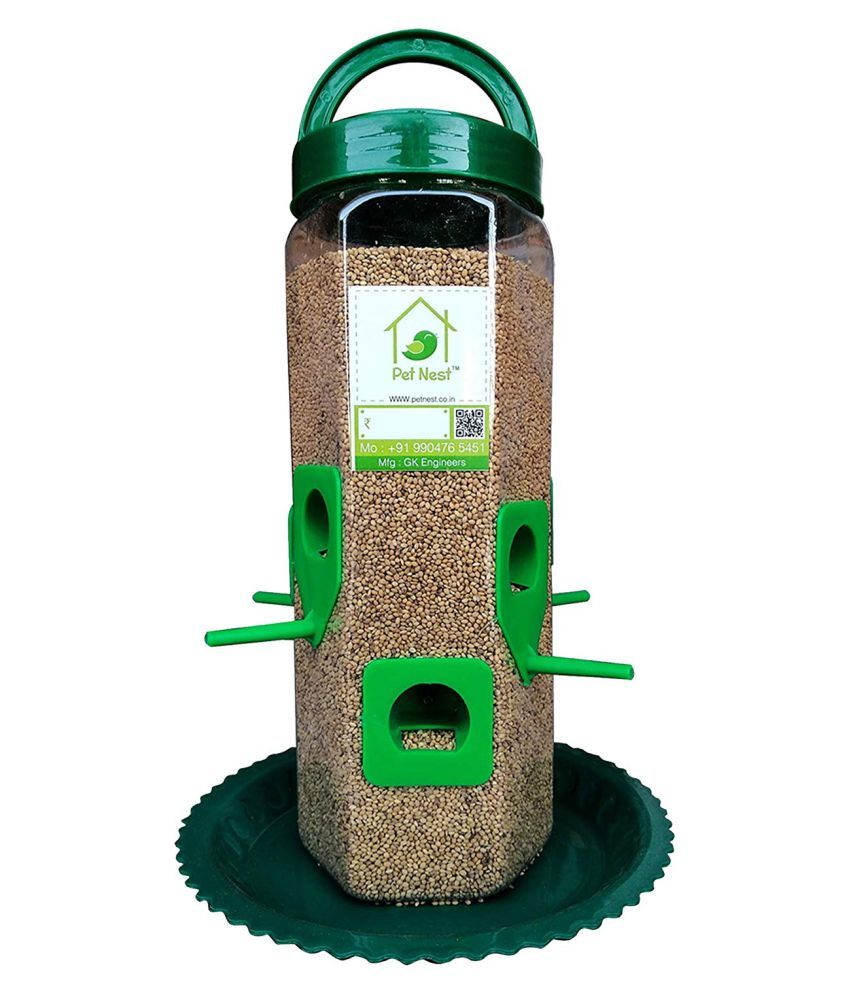 Petnest Six Port Bird Feeder For All Bird Transparent 1 Piece