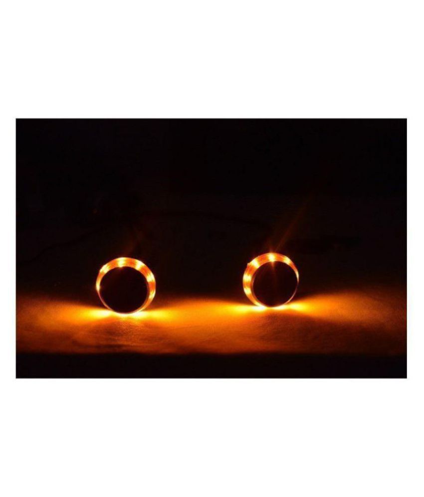 Andride Bike Handlebar Light Indicators Bar End Turn Signal Grip (Black,White, LED, Set of 2