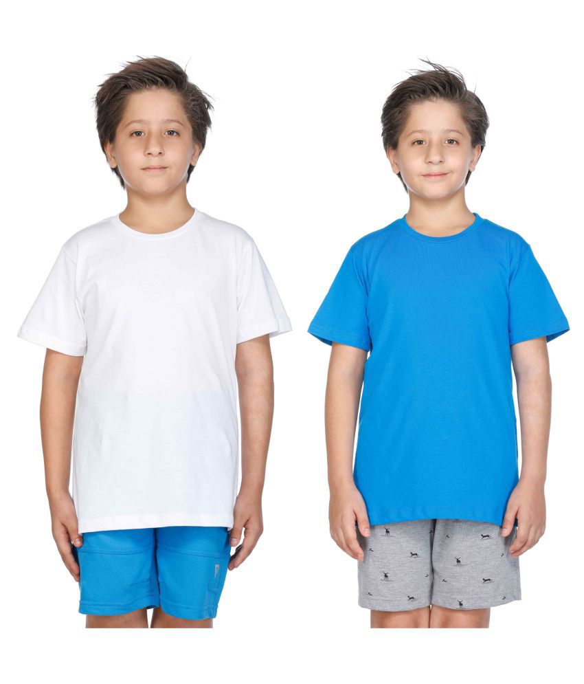     			Proteens Boy's T-Shirt R.Blue and White Combo Pack of 2
