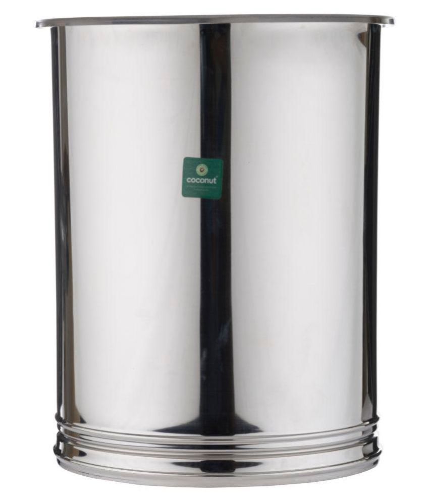 Coconut Stainless Steel Pavali Drum 12 Steel Atta Container Set of 1