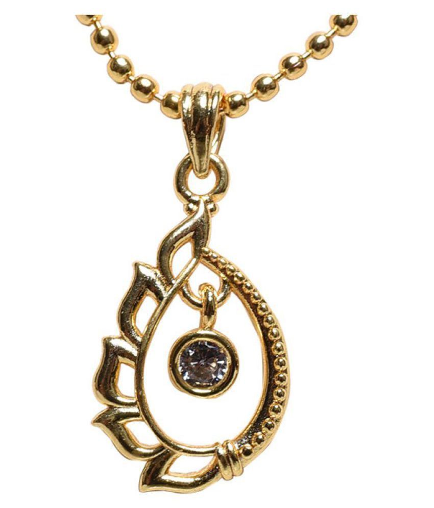 Handmade Gold Plated Alloy Pendant Made With Original Plating Pendant With Gold Plated Chain 5534