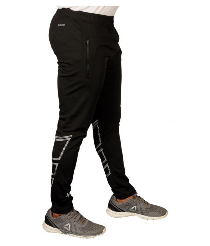 nike black polyester lycra trackpants