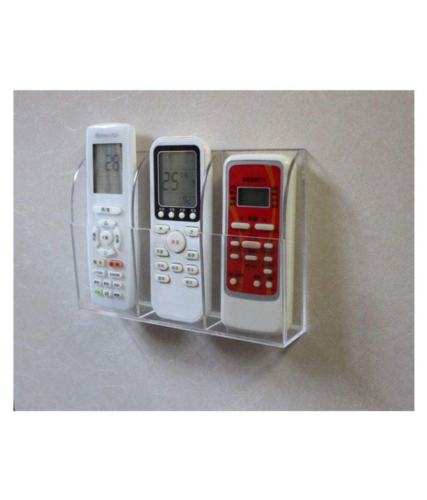 Universal Clear Acrylic Remote Control Holder (3 Slots) Wall Mount