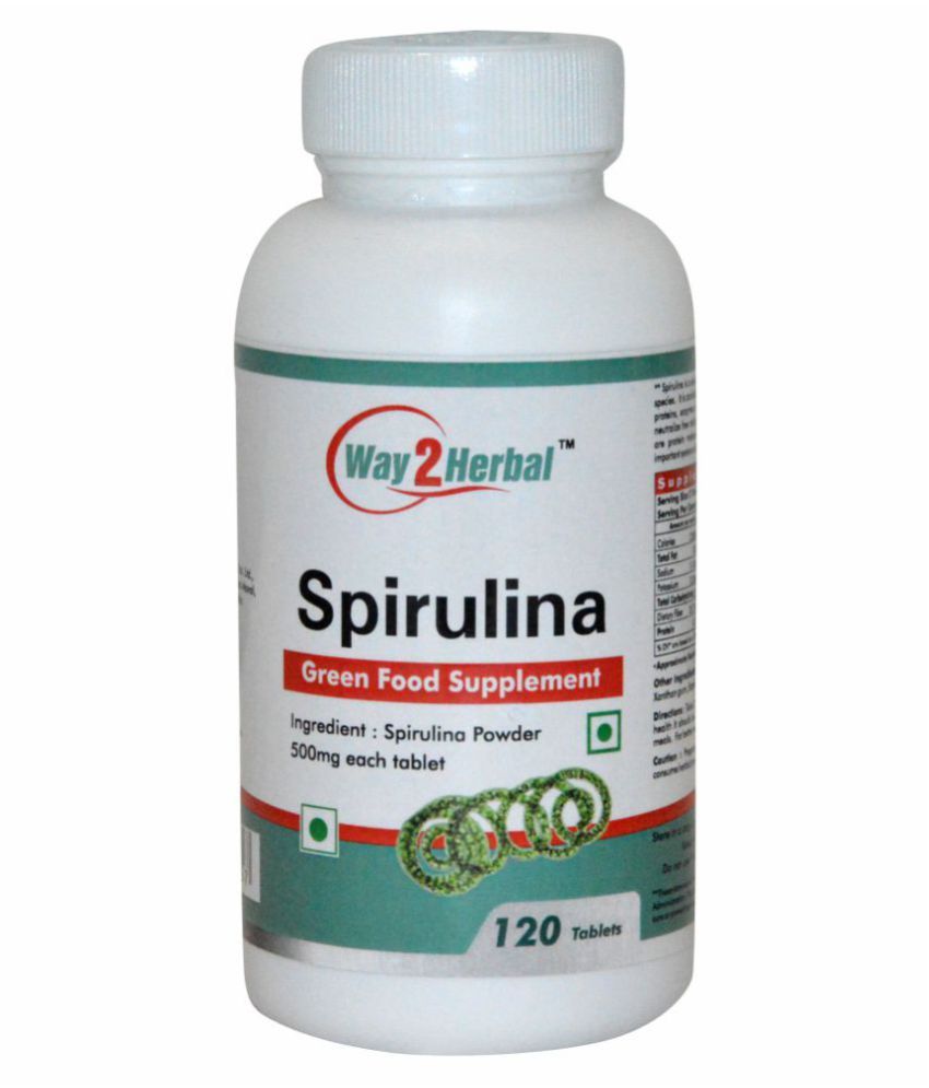 Way2Herbal Spirulina 120 Tablets 500 mg Pack of 4 Buy Way2Herbal