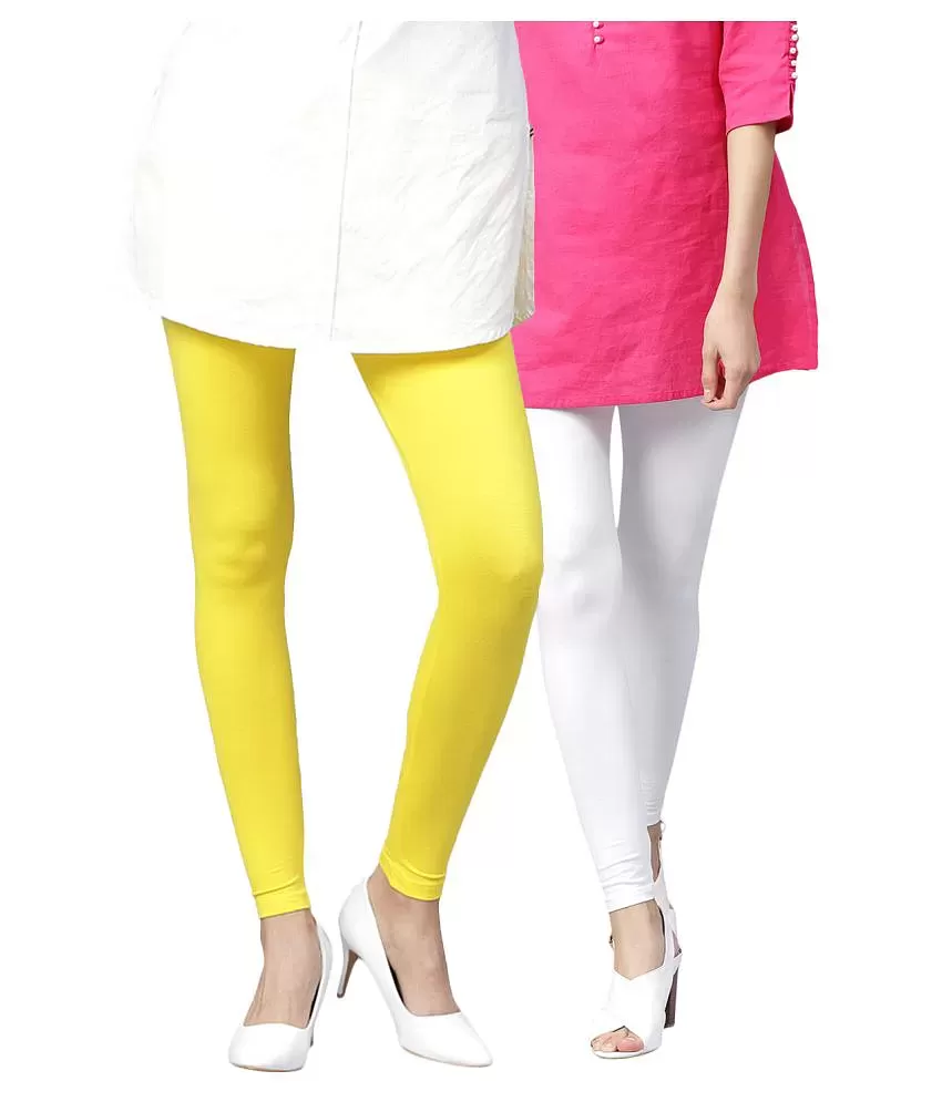 churidar Yellow and White Leggings for ladies (Pack of 2) – Stilento