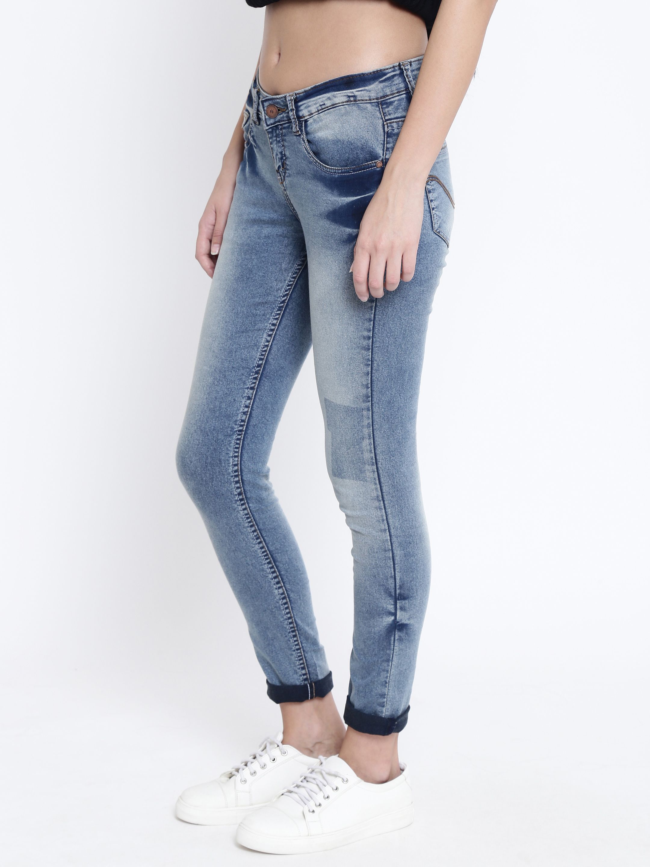 Buy Crimsoune Club Cotton Jeans - Blue Online at Best Prices in India ...