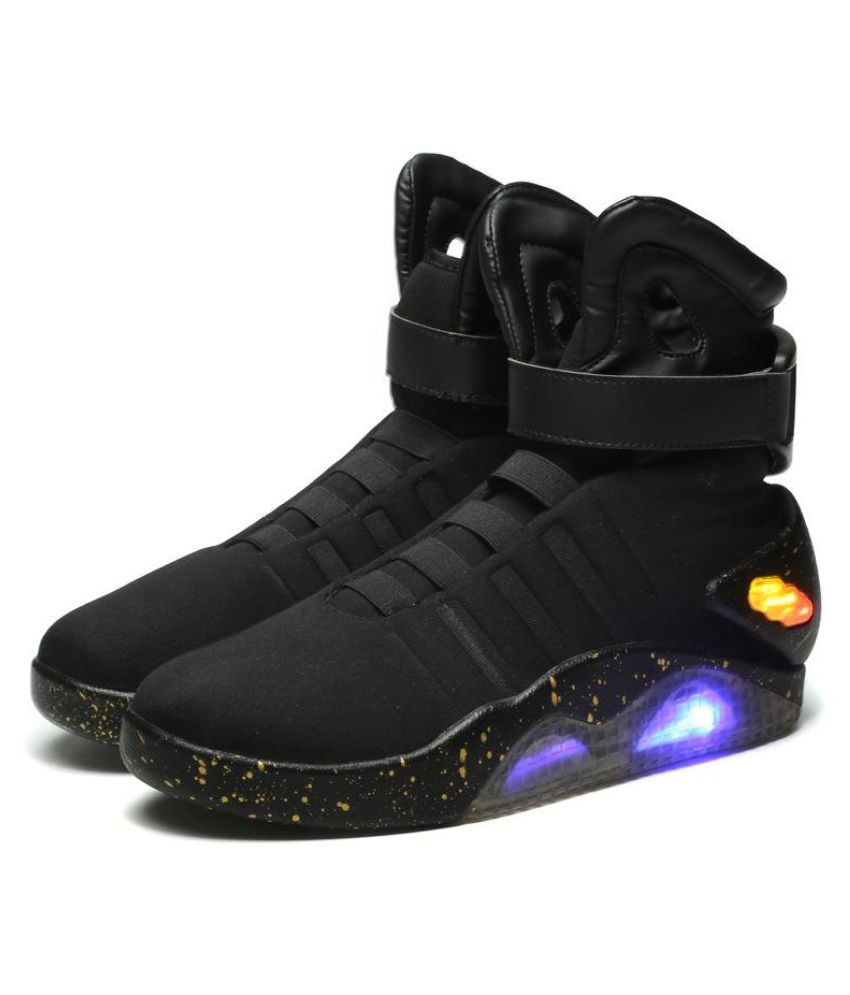 Mr.SHOES 004 LED Future Black Air Mag Brand Limited Edition Back to The Future Running Shoes Black: Buy Online at Best Price Snapdeal