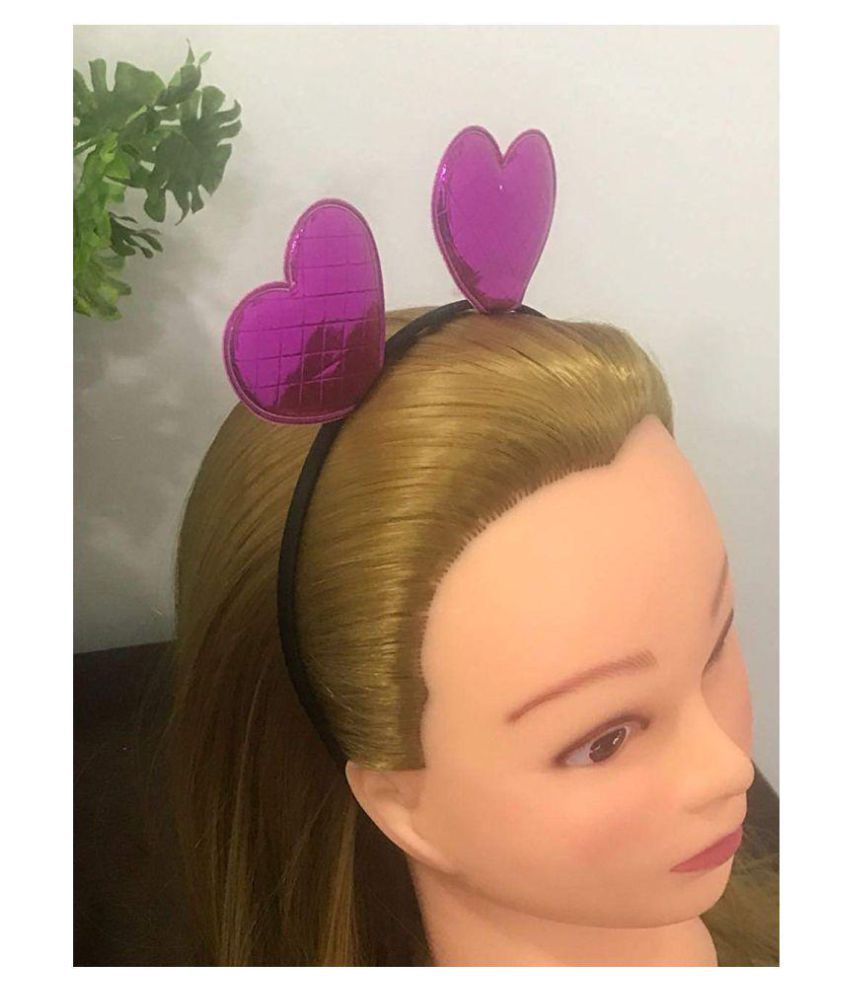 STRIPES Heart Ears Violet Color Hairband Headband For Children/Kids Party  Hair Accessories Women's/Girl/baby girls: Buy Online at Low Price in India  - Snapdeal