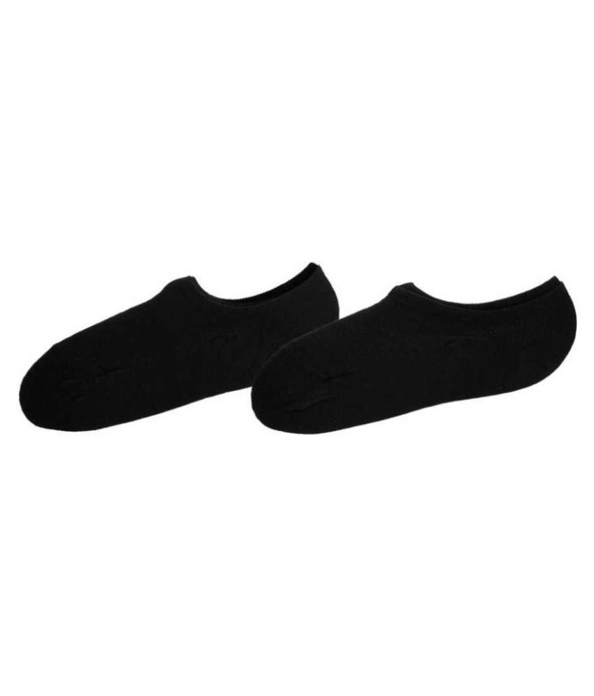     			Tahiro Black Cotton Footies Loafer Socks - Pack Of 2