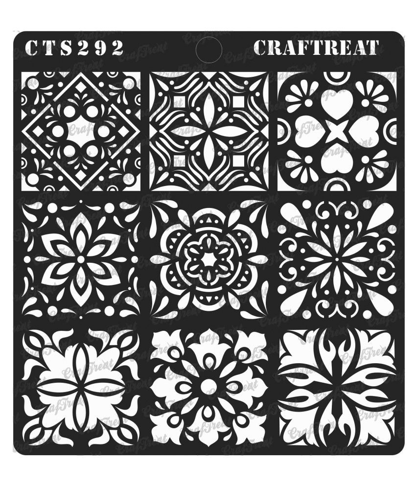 CrafTreat Indian Motifs 1 /& 2 Stencil Template 6X6