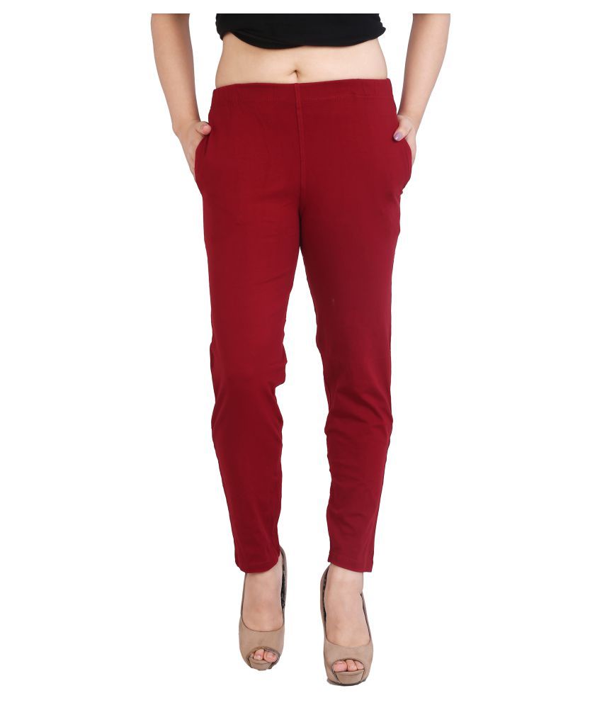 maroon jeggings