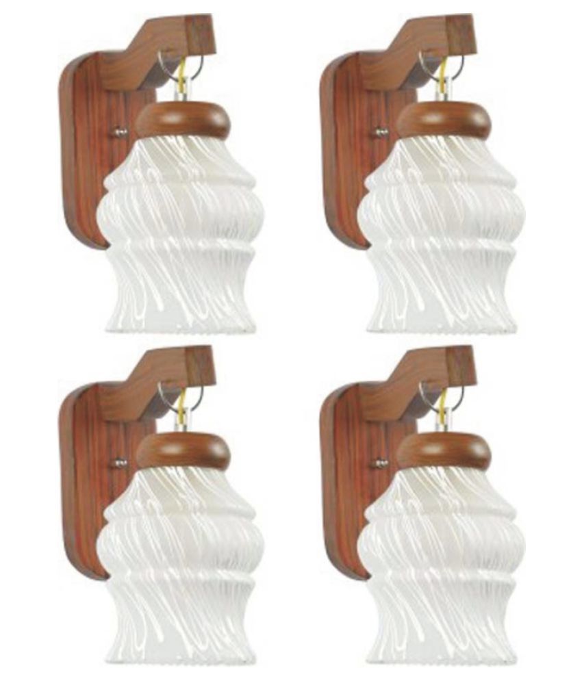     			AFAST Decorative & Dsigner Glass Wall Light White - Pack of 4