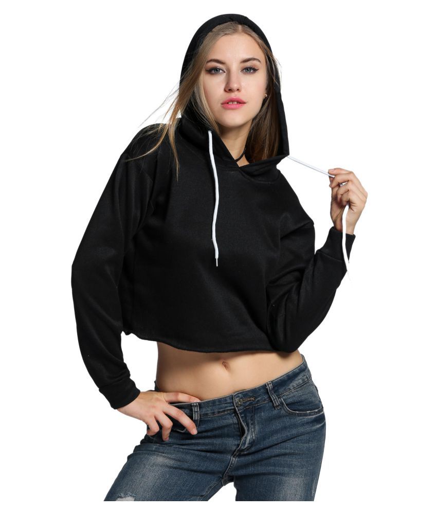 Buy expose belly button hooded thin solid color sweater Online at Best ...