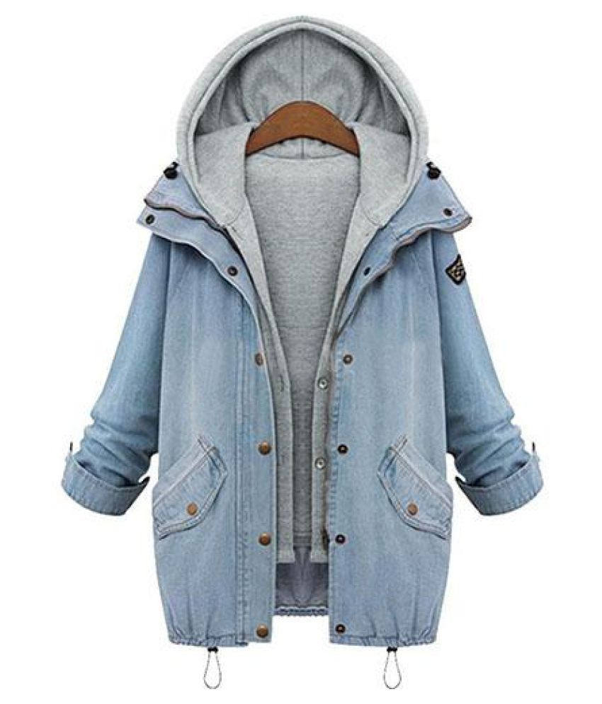 denim vest with hoodie women's