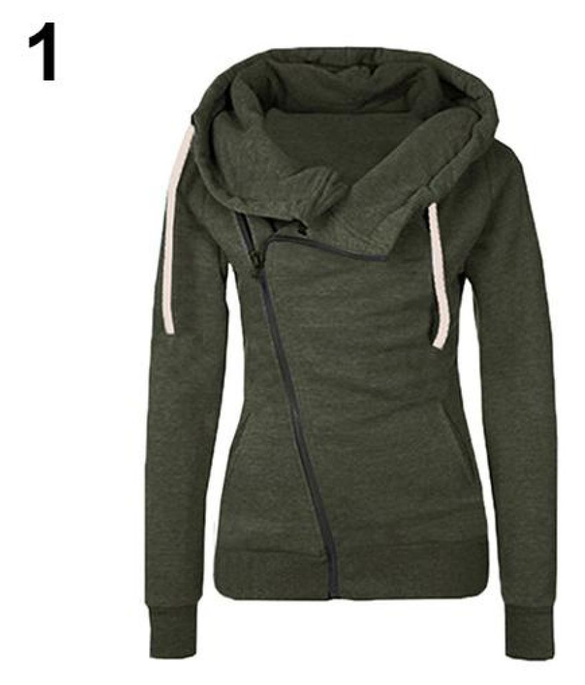 slanted zipper hoodie