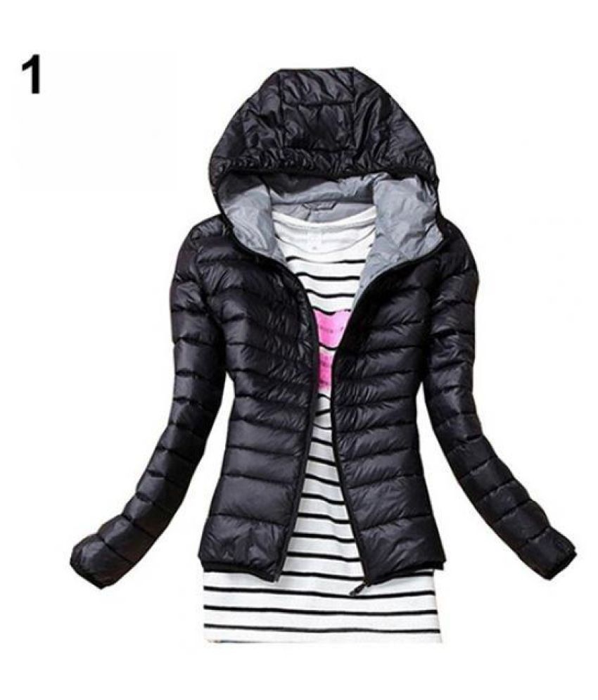 Women Winter Sport Jacket Coat Slim Hooded Coat Casual Long Sleeve Zip ...