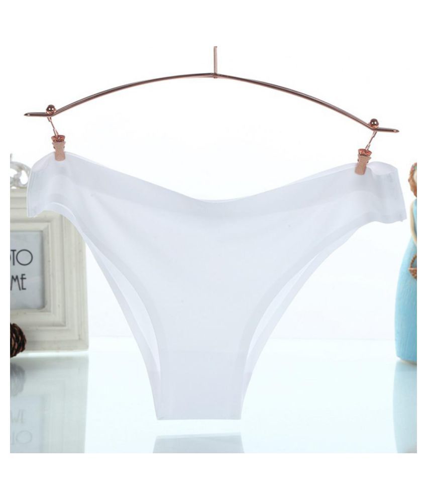Buy Women Sexy Invisible Underwear Thong Seamless Crotch Briefs Solid ...