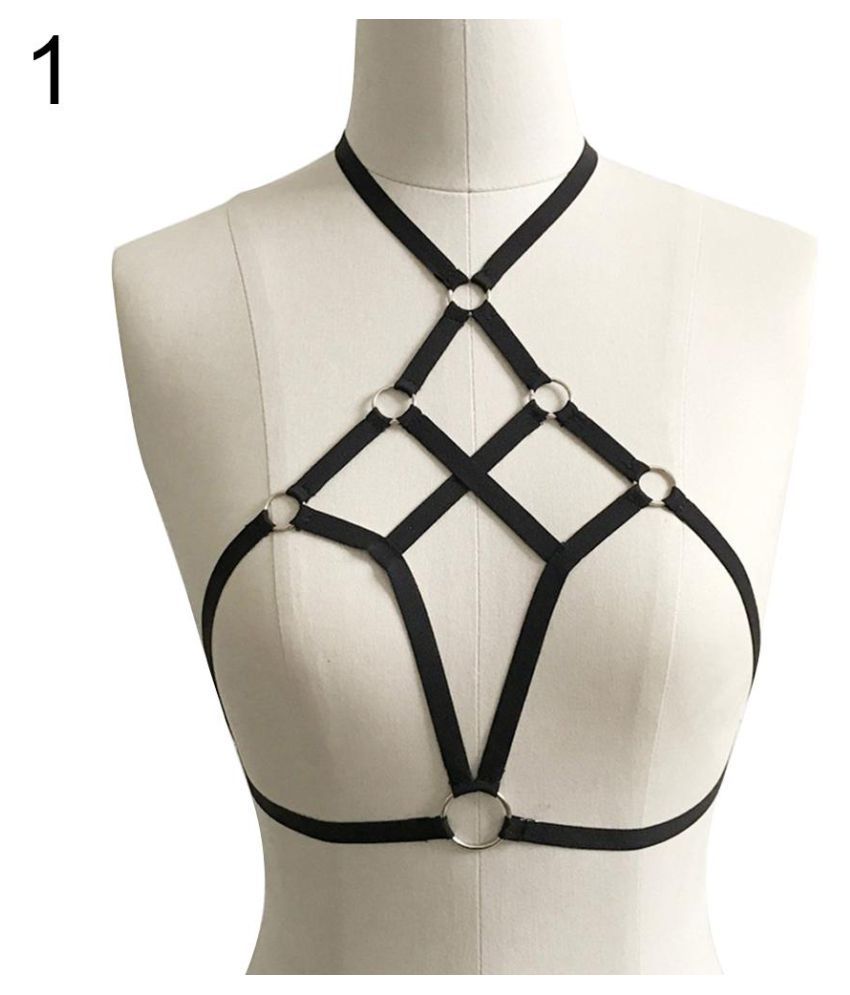 Buy Sexy Women Hollow Out Elastic Cage Bra Bandage Strappy Bustier Harness Crop Top Online At 
