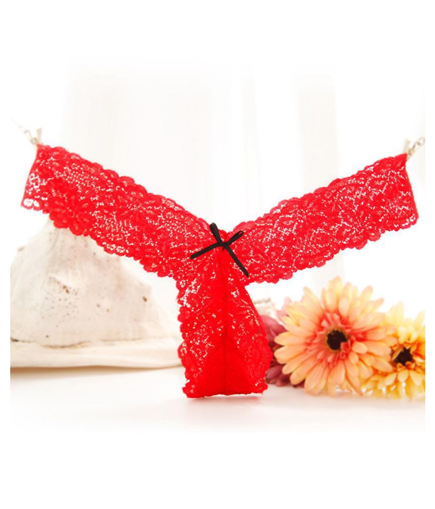 Buy Sexy Women Lace Bowknot Panties See Through Briefs Underwear Thongs