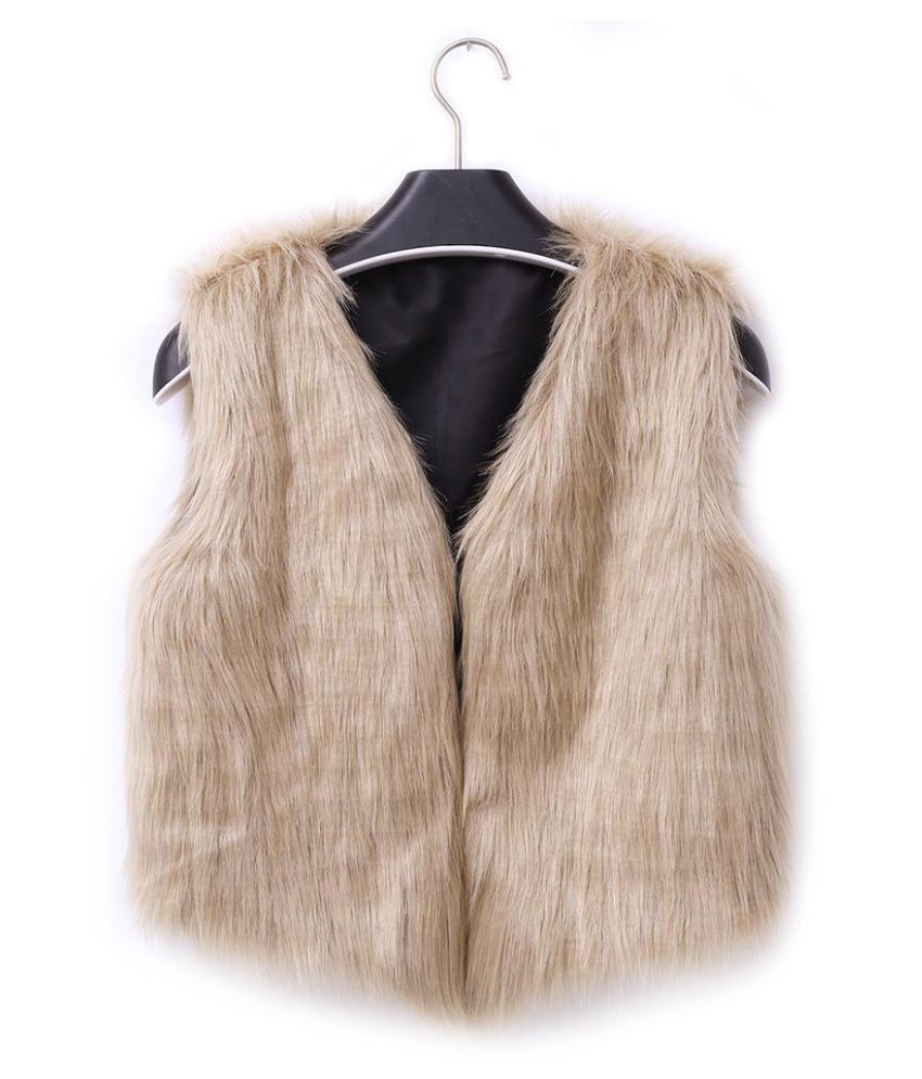 Women Faux Fur Banquet Vest Short Style Waistcoat Winter Warm ...