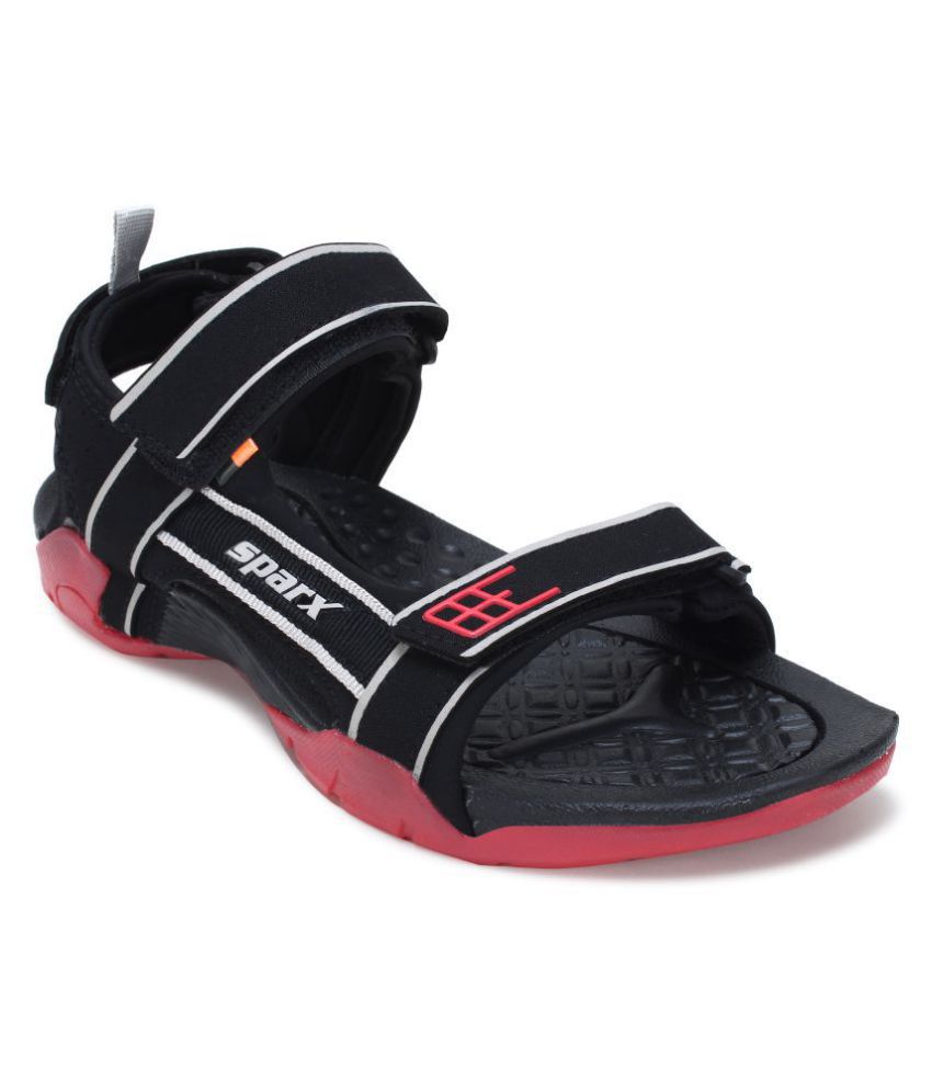 Sparx Black Tape Lycra Floater Sandals 
