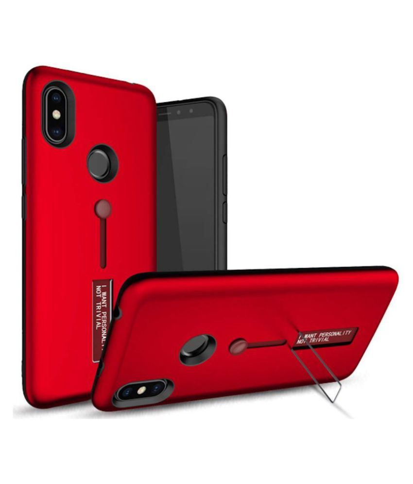 Xiaomi Redmi Note 5 Pro Cases With Stands Crackerdeal Red Personality Cover Ruber And Hard Tpu Pc Plain Back Covers Online At Low Prices Snapdeal India