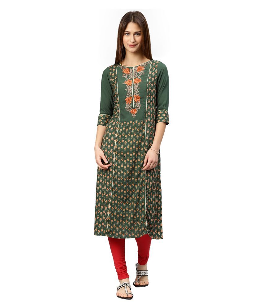 green rayon kurti