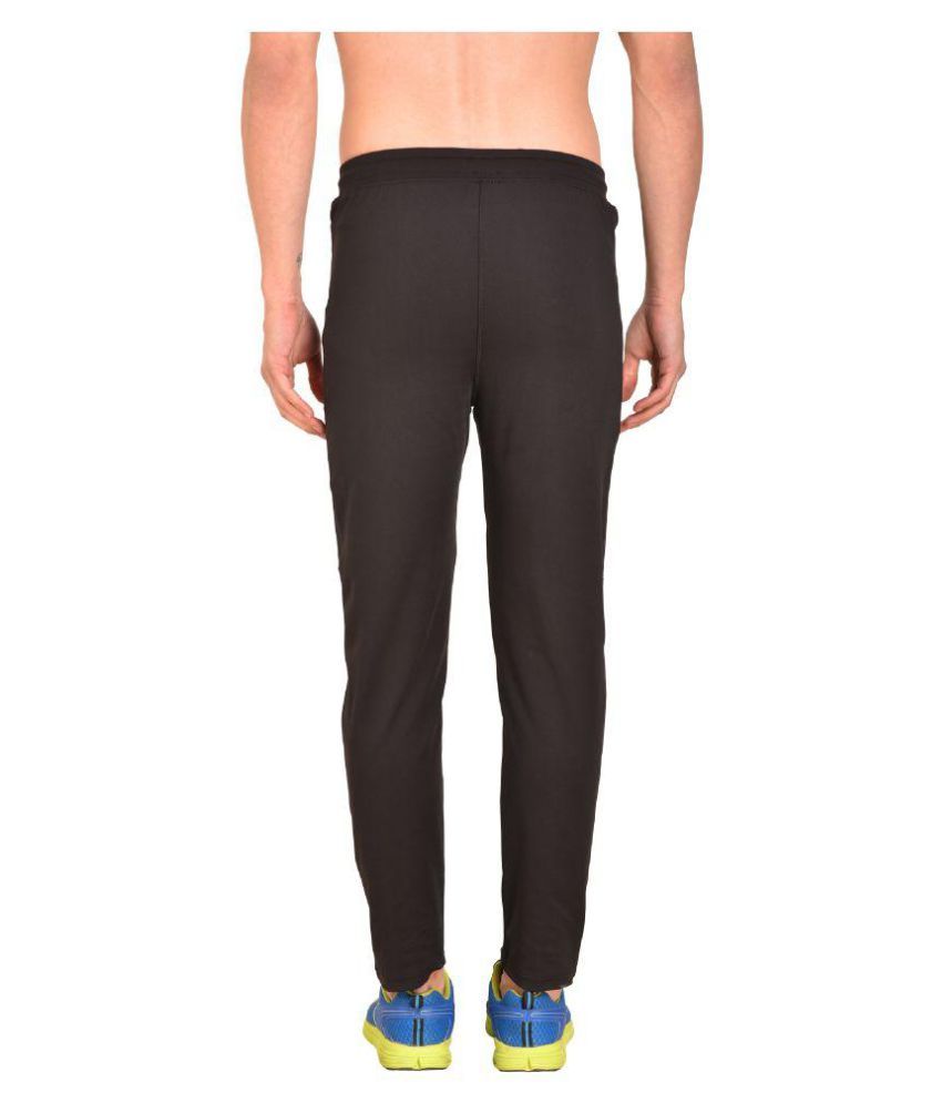 Reddit Black Polyester Lycra Trackpants 