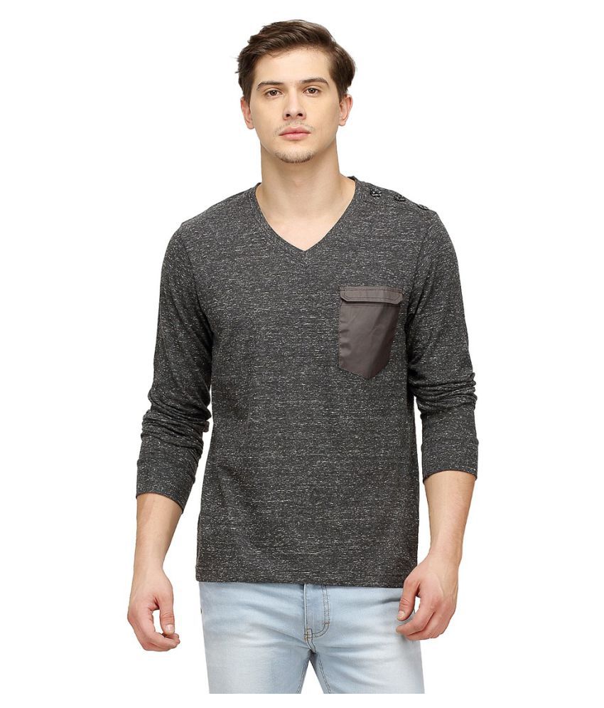     			Campus Sutra - Grey Cotton Regular Fit Men's T-Shirt ( Pack of 1 )