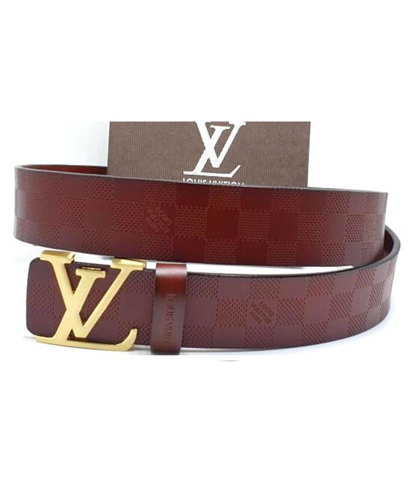 LV Belt Brown Leather Casual Belt - Pack of 1: Buy Online ...