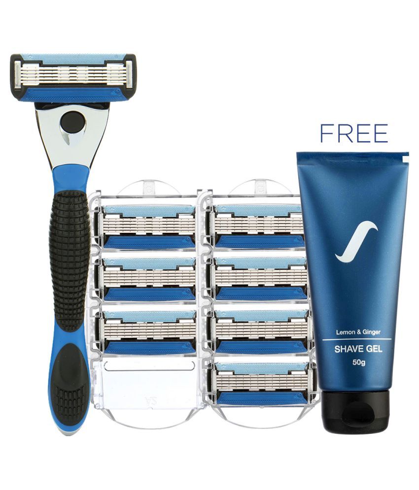 Spruce Shave Club 5X Shave Set (1 Razor + Pack of 8 Cartridges) + Free