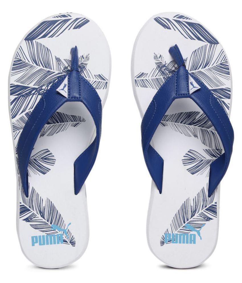 puma blue thong flip flop