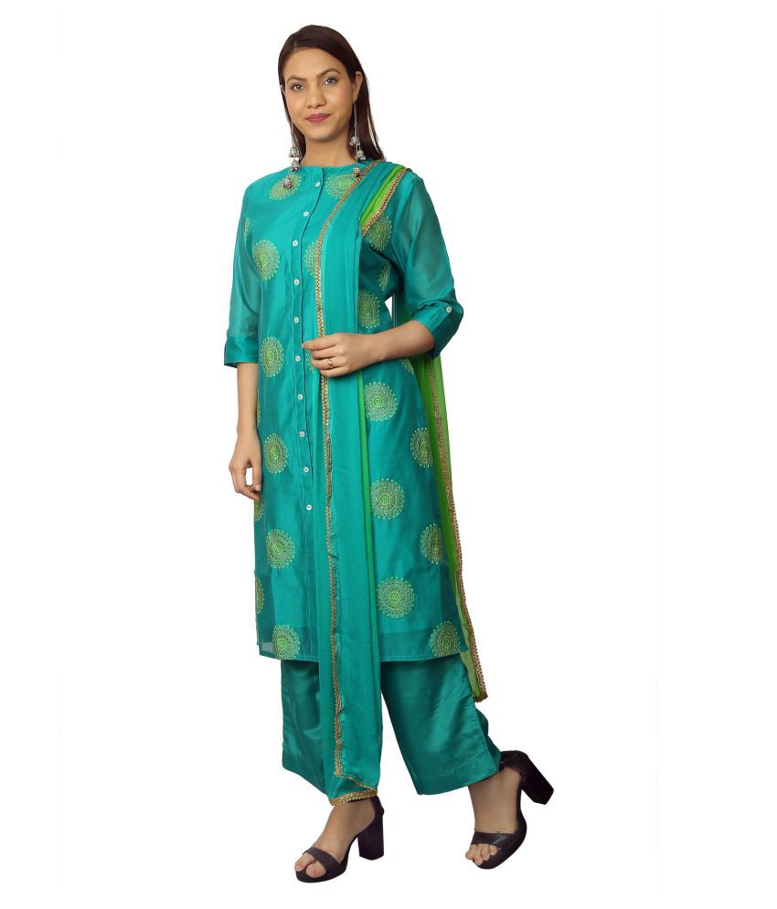 Cotton Culture Multicoloured Chanderi Aline Kurti Buy Cotton Culture