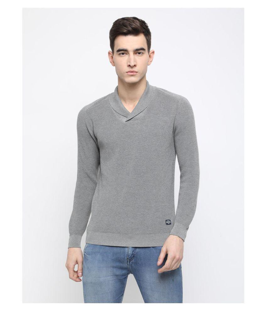 Urbantouch Grey V Neck Sweatshirt - Buy Urbantouch Grey V Neck