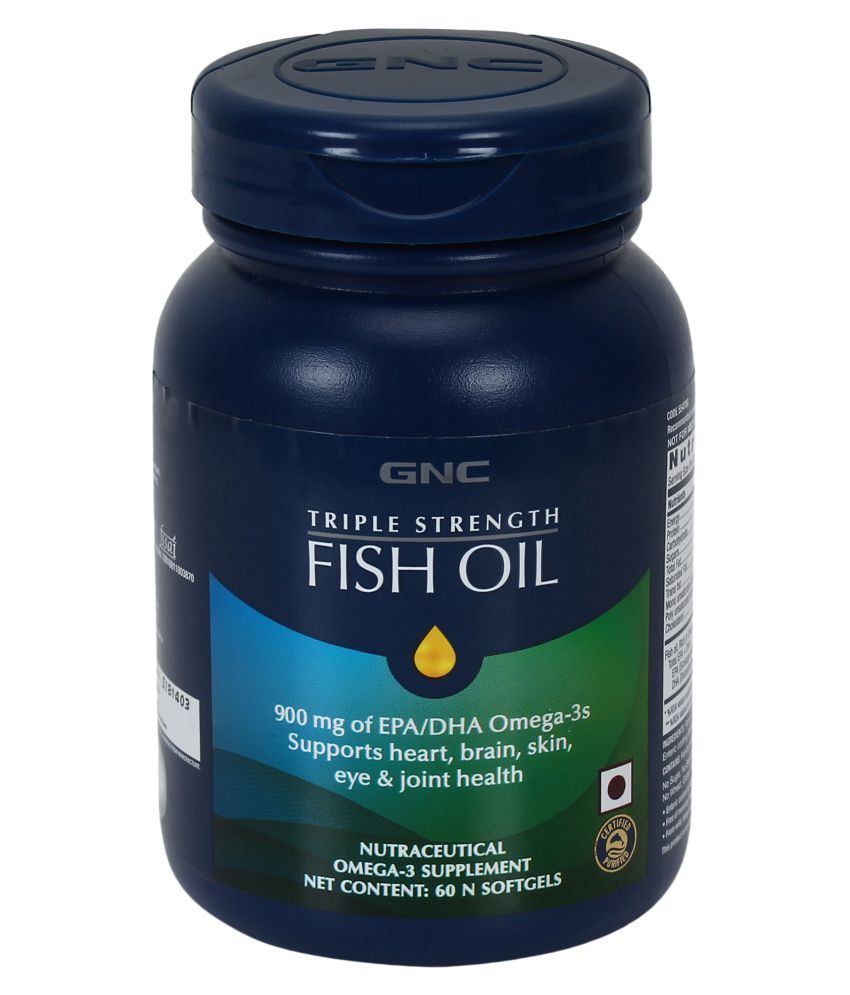 GNC Triple Strength Fish Oil 900mg 0f EPA/DHA Omega 3S Supports Heart