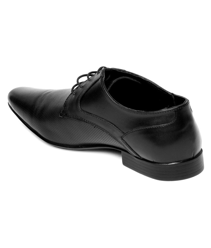 Franco Leone Derby Genuine Leather Black Formal Shoes Price in India ...