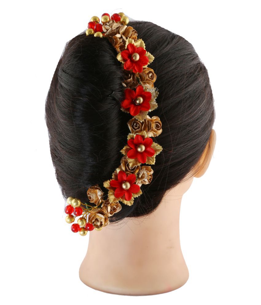 Anuradha Art Red Colour Flower Styled Designer Hair Gajra/Brooch For Women/ Girls: Buy Anuradha Art Red Colour Flower Styled Designer Hair Gajra/Brooch  For Women/Girls Online in India on Snapdeal