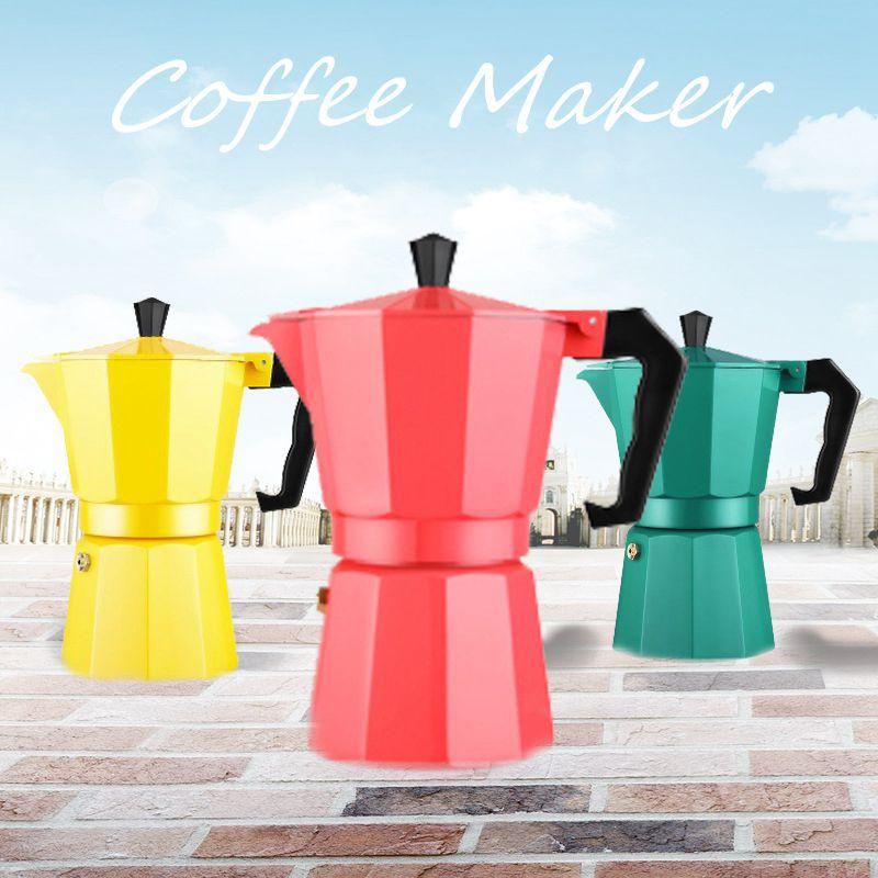 3 Colors Coffee Espresso Maker Filter Coffee Pots Aluminum Alloy
