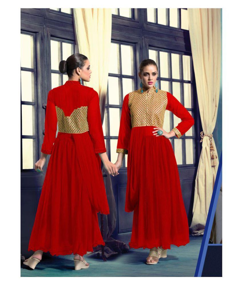red gown for women net