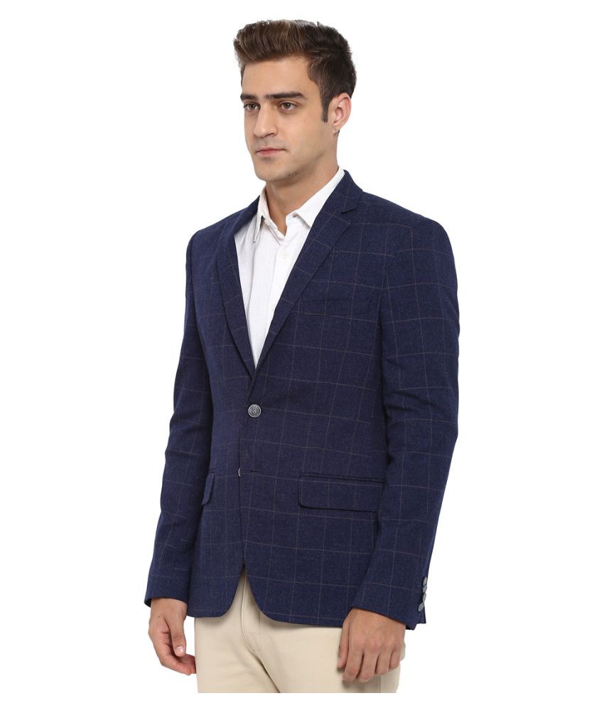 Parx Blue Solid Casual Blazers - Buy Parx Blue Solid Casual Blazers ...