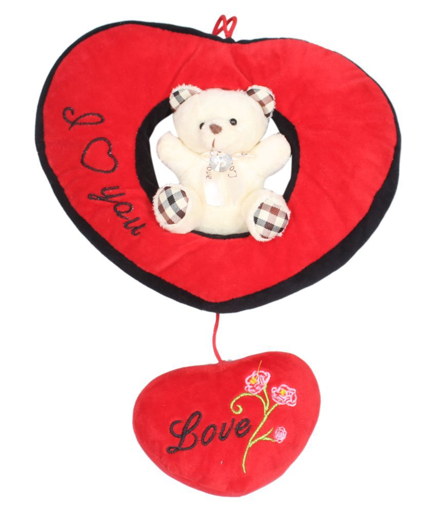     			Tickles Hanging I Love You Heart with Teddy Cushion Soft Stuffed Plush Animal Toy for Valentine Day Gift for Girlfriend Boyfreind Husband Wife (Color: Red Size: 24 cm)