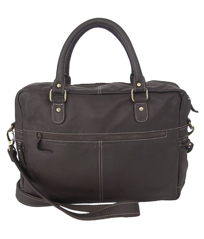 Gugal India Brown Leather Office Bag - Buy Gugal India Brown Leather ...