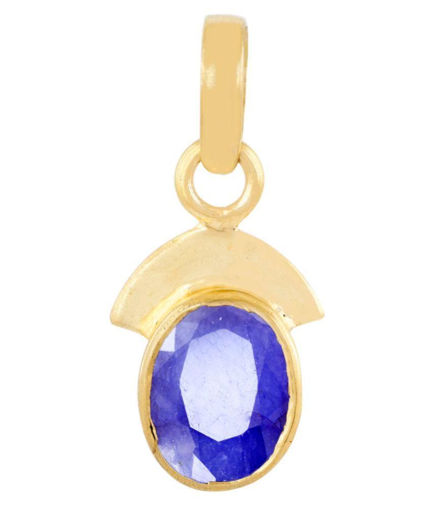 Avaatar Certified 9.25 Ratti Blue Sapphire Gemstone Panchdhatu Pendant ...