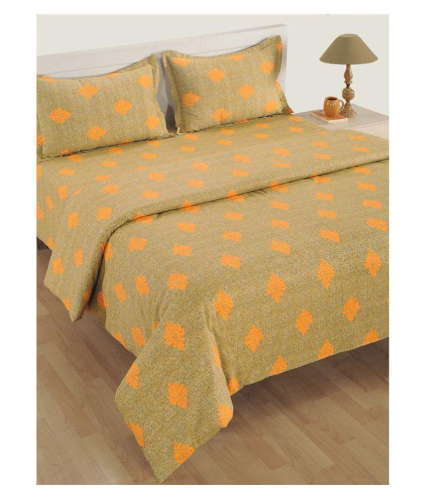 Swayam Double Cotton Yellow Paisley Bedding Set Set of 4 Buy Swayam